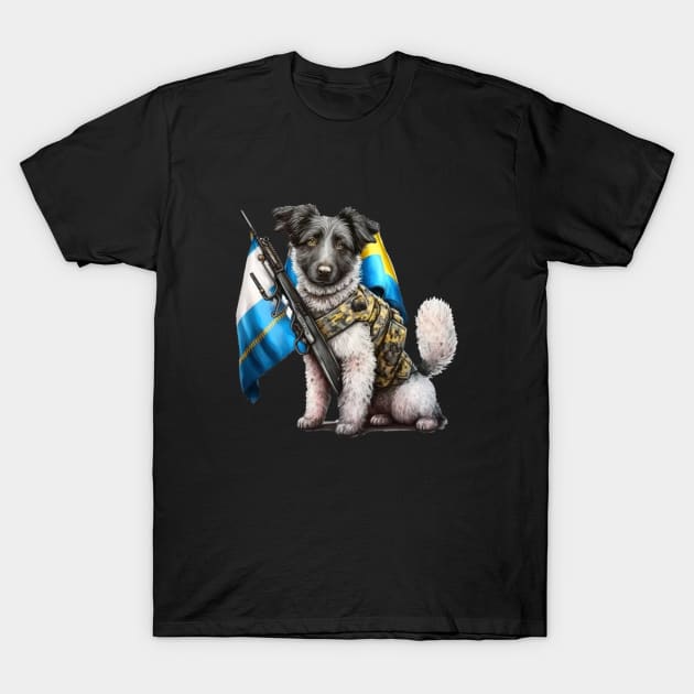 Dog Ukrainian Soldier T-Shirt by Designchek⭐⭐⭐⭐⭐